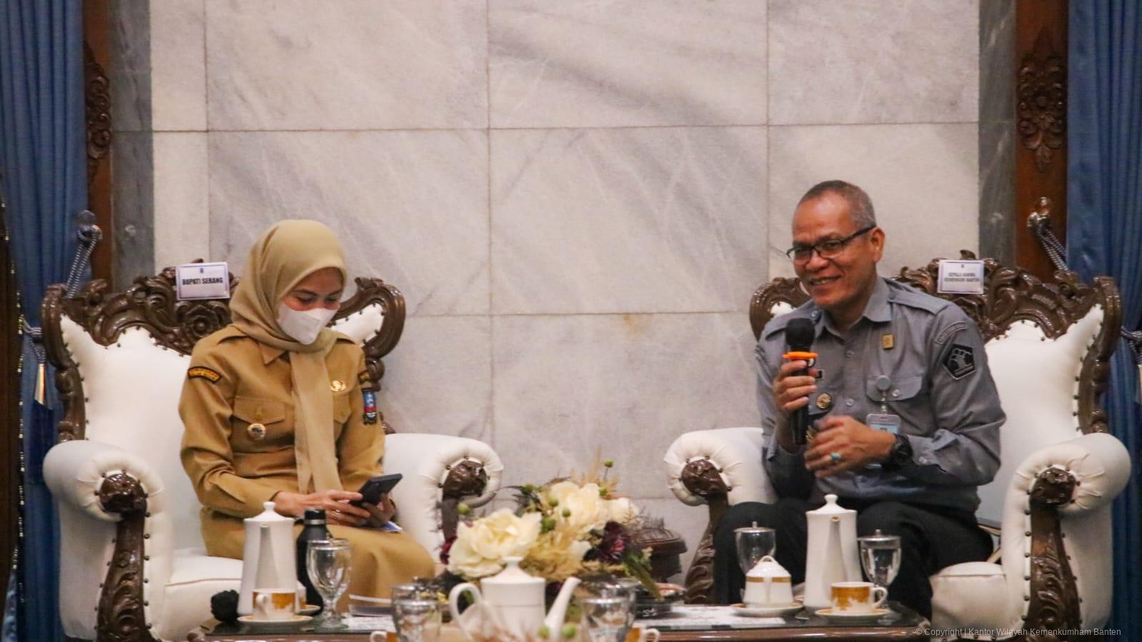 Audiensi Terkait Peresmian Pos Bantuan Hukum Nasional, Bupati Serang Dukung Penuh